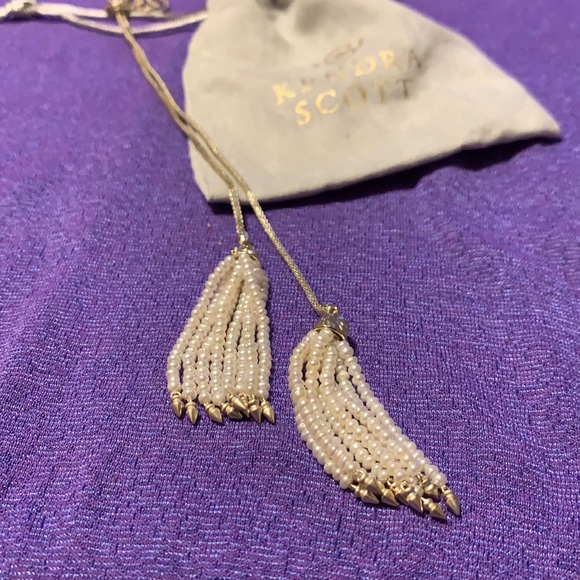 SOLD***Kendra scott Annora pearl lariat tassel necklace - Picture 13 of 13